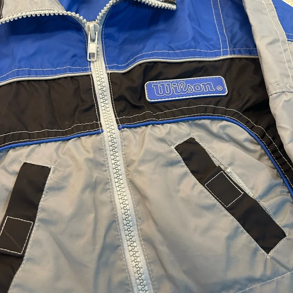 Wilson Vintage Y2K Windbreaker Jacket Blue Boys Baby Toddler Size 12 Months‎